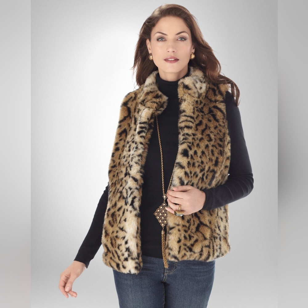 Chico's Fearless Cheetah Fatema Vest 0